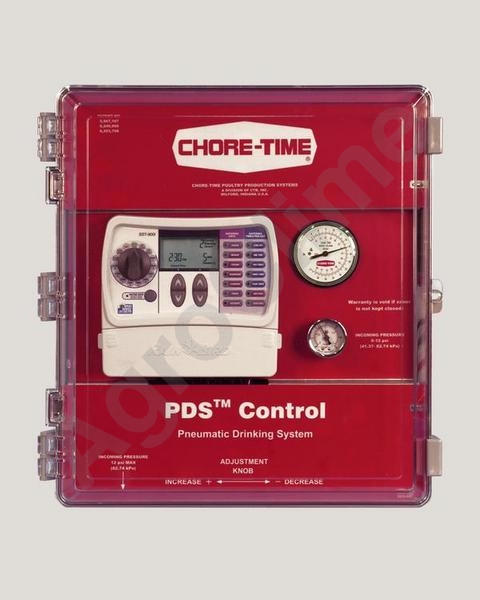 Используйте блок управления Chore-Time PDS™ (пневматическая система поилок) для автоматической промывки и централизованной регулировки давления